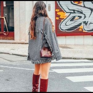 NWT Zara Houndstooth Overshirt